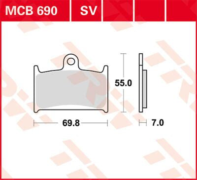 Bremseklosser sinter, foran til Suzuki GSF 1200 — TRW MCB690SV
