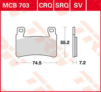 Bremseklosser sinter, foran — TRW MCB703SV