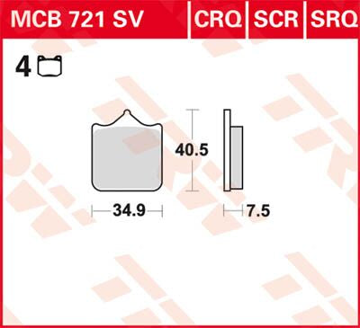 Bremseklosser karbon, foran — TRW MCB721CRQ