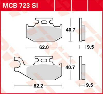 Bremseklosser sinter, foran — TRW MCB723SI