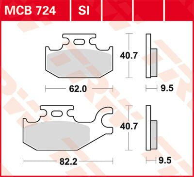 Bremseklosser sinter, foran — TRW MCB724SI