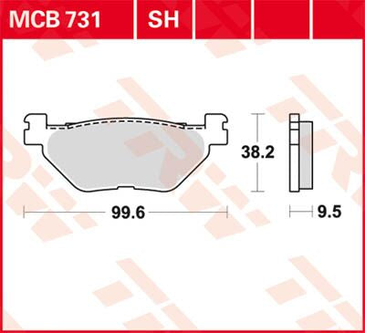 Bremseklosser sinter, bak til Yamaha — TRW MCB731SH