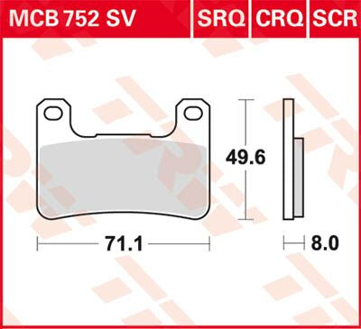 Bremseklosser sinter, foran — TRW MCB752SV