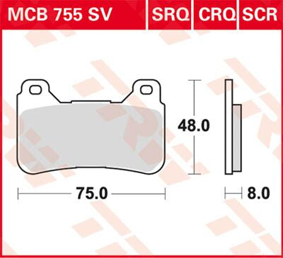 Bremseklosser sinter, foran til Honda — TRW MCB755SV