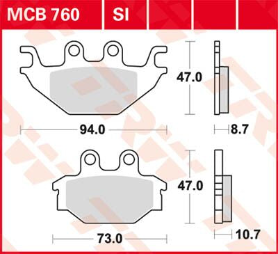 Bremseklosser sinter, foran — TRW MCB760SI