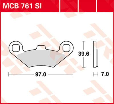 Bremseklosser sinter, foran til Polaris — TRW MCB761SI