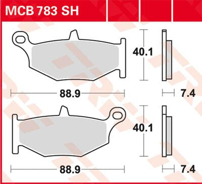 Bremseklosser sinter, bak til Suzuki — TRW MCB783SH