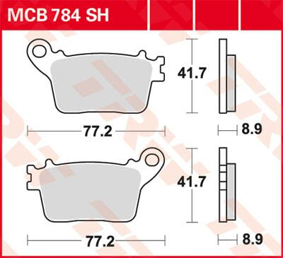 Bremseklosser sinter, bak — TRW MCB784SH