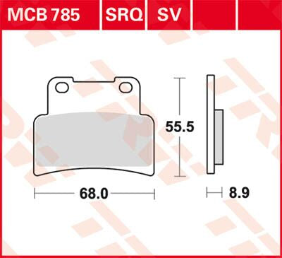 Bremseklosser sinter, foran — TRW MCB785SV
