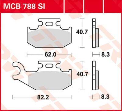Bremseklosser sinter, foran til Suzuki — TRW MCB788SI