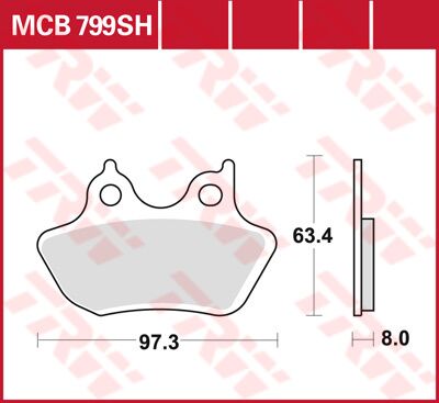 Bremseklosser sinter, bak til Harley-Davidson — TRW MCB799SH