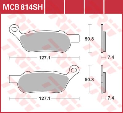 Bremseklosser sinter, bak til Harley-Davidson — TRW MCB814SH