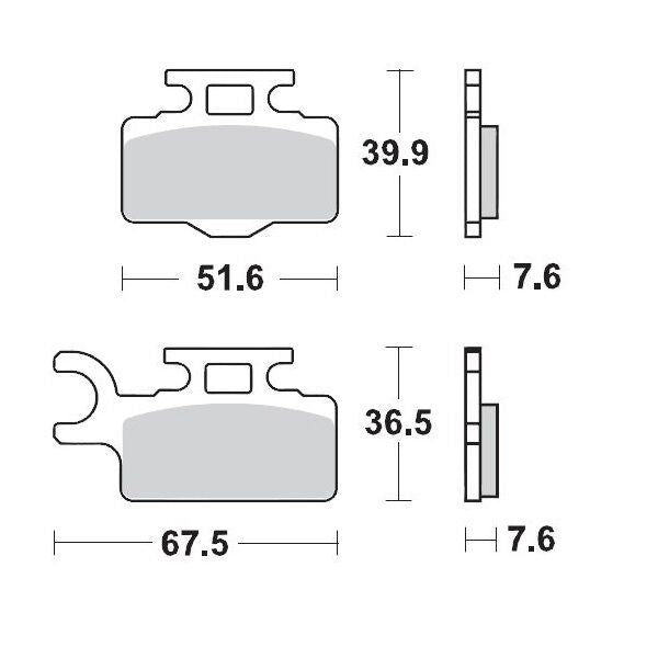 Bremseklosser sinter, foran — Moto-Master 94111