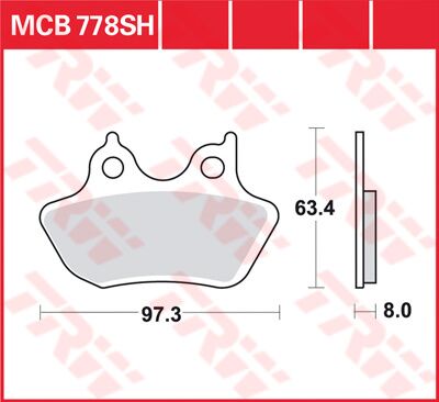 Bremseklosser sinter, bak til Harley-Davidson — TRW MCB778SH