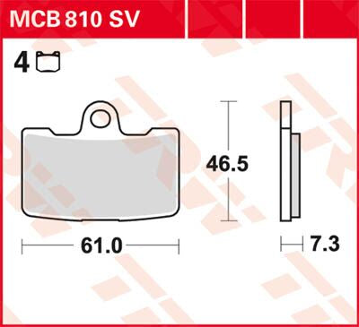 Bremseklosser sinter, foran — TRW MCB810SV