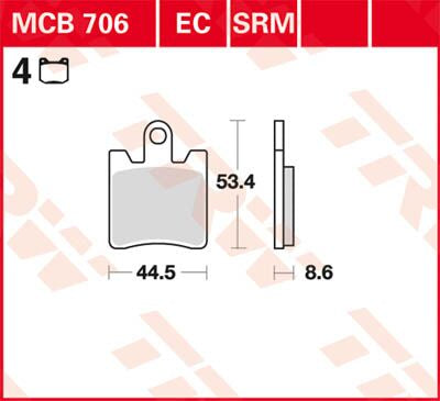 Bremseklosser sinter, foran — TRW MCB706SV