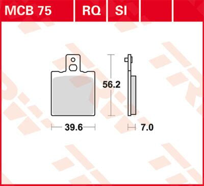 Bremseklosser organiske, foran — TRW MCB75RQ