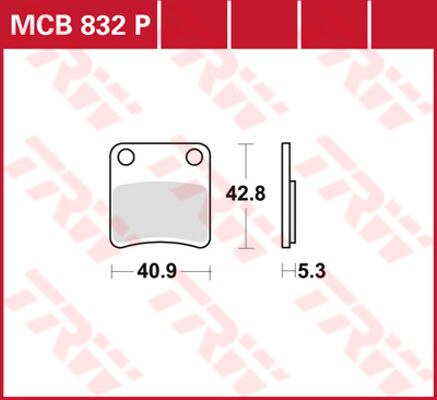Bremseklosser organiske, foran — TRW MCB832P