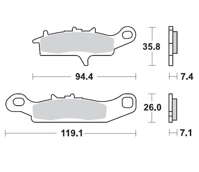 Bremseklosser sinter, foran — Moto-Master 95311