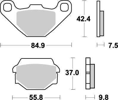 Bremseklosser sinter, bak — Moto-Master 91121