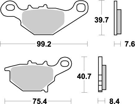 Bremseklosser sinter, bak til Suzuki RM 85 — Moto-Master 94821