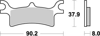 Bremseklosser sinter, bak til Polaris — Moto-Master 95611
