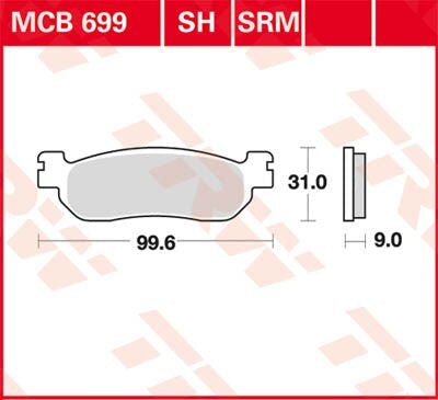 Bremseklosser sinter, bak — TRW MCB699SRM