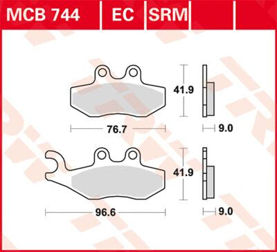 Bremseklosser sinter, foran — TRW MCB744SRM