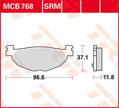 Bremseklosser sinter, bak til Yamaha — TRW MCB768SRM