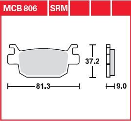 Bremseklosser sinter, bak — TRW MCB806SRM