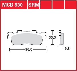 Bremseklosser sinter, bak — TRW MCB830SRM
