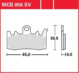 Bremseklosser sinter, foran — TRW MCB856SV