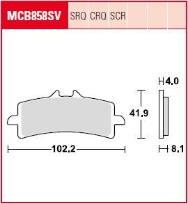 Bremseklosser sinter, foran — TRW MCB858SV