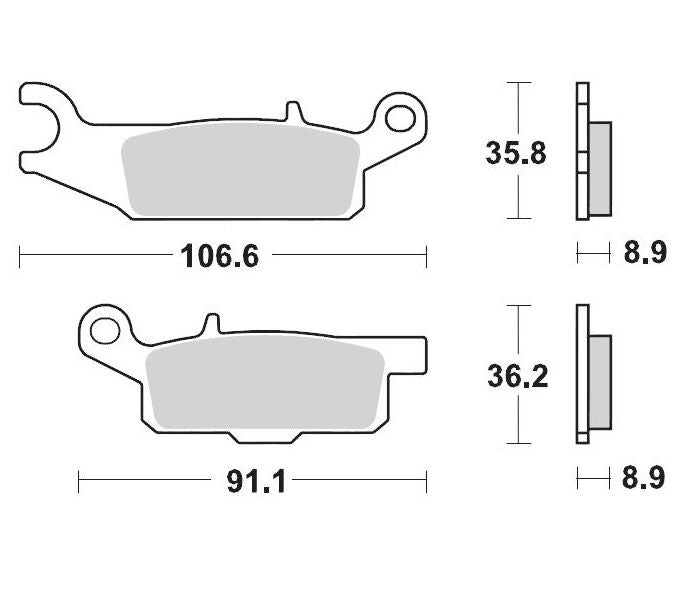 Bremseklosser sinter, bak til Yamaha — Moto-Master 96121