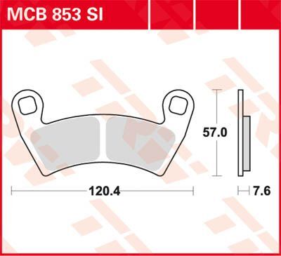 Bremseklosser sinter, foran til Polaris — TRW MCB853SI