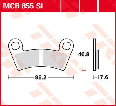 Bremseklosser sinter, foran og bak til Polaris — TRW MCB855SI