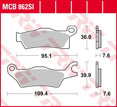 Bremseklosser sinter, foran til Can-Am — TRW MCB862SI