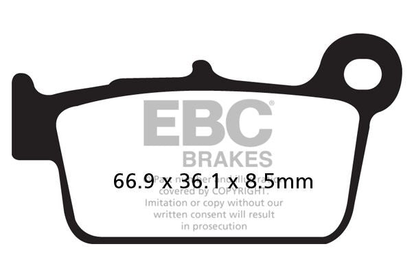 Bremseklosser sinter, bak — EBC 17212160