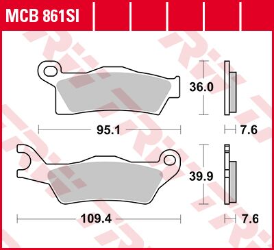 Bremseklosser sinter, foran og bak til Can-Am — TRW MCB861SI