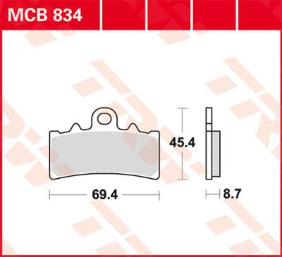Bremseklosser sinter, foran — TRW MCB834SV