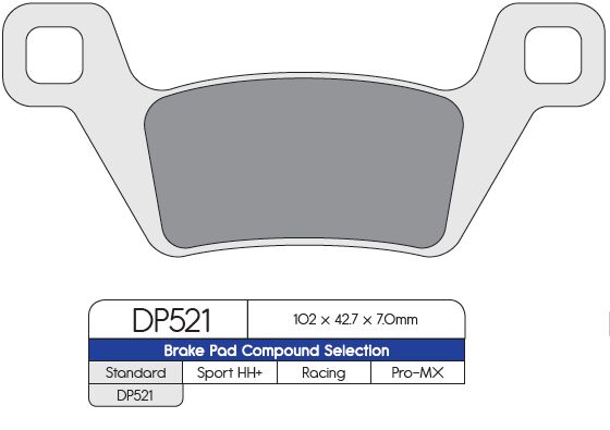 Bremseklosser sinter, bak til Kymco MXU 550 I 4X4 — Dp Brakes DP521