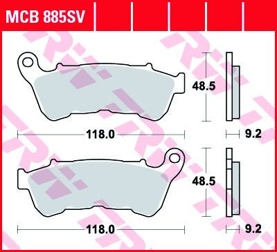 Bremseklosser sinter, foran til Harley-Davidson — TRW MCB885SV
