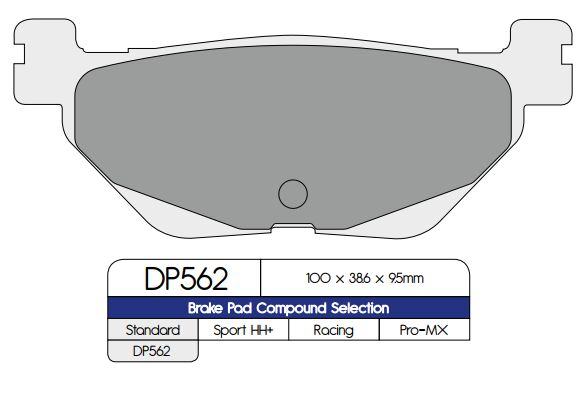 Bremseklosser sinter, bak til Yamaha XP 530 T-Max — Dp Brakes DP562