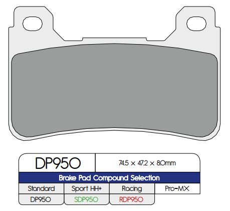 Bremseklosser sinter, foran til Honda — Dp Brakes DP950