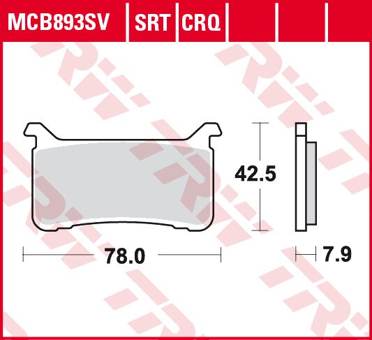 Bremseklosser karbon, foran til Honda — TRW MCB893CRQ