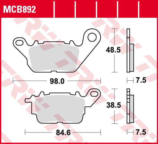Bremseklosser organiske, bak til Yamaha — TRW MCB892