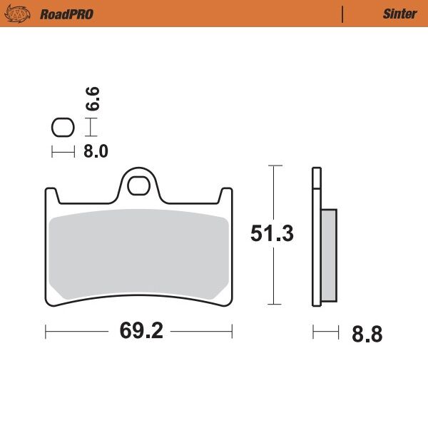 Bremseklosser sinter, foran til Yamaha — Moto-Master 402801