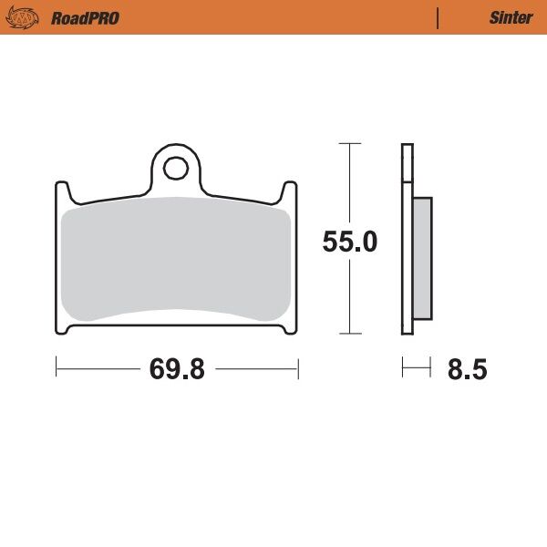 Bremseklosser sinter, foran — Moto-Master 402401