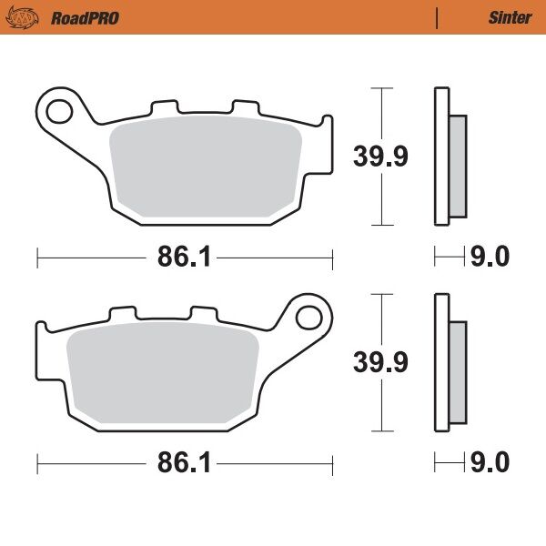 Bremseklosser sinter, bak — Moto-Master 407702