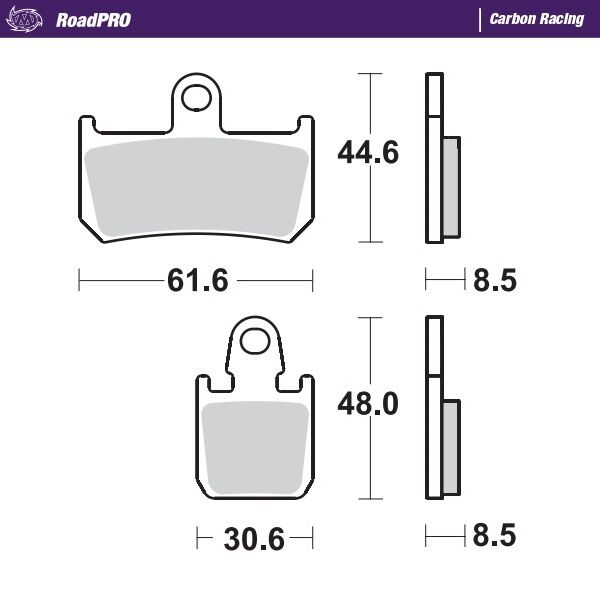 Bremseklosser karbon, foran til Yamaha MT-01 1700 — Moto-Master 406906